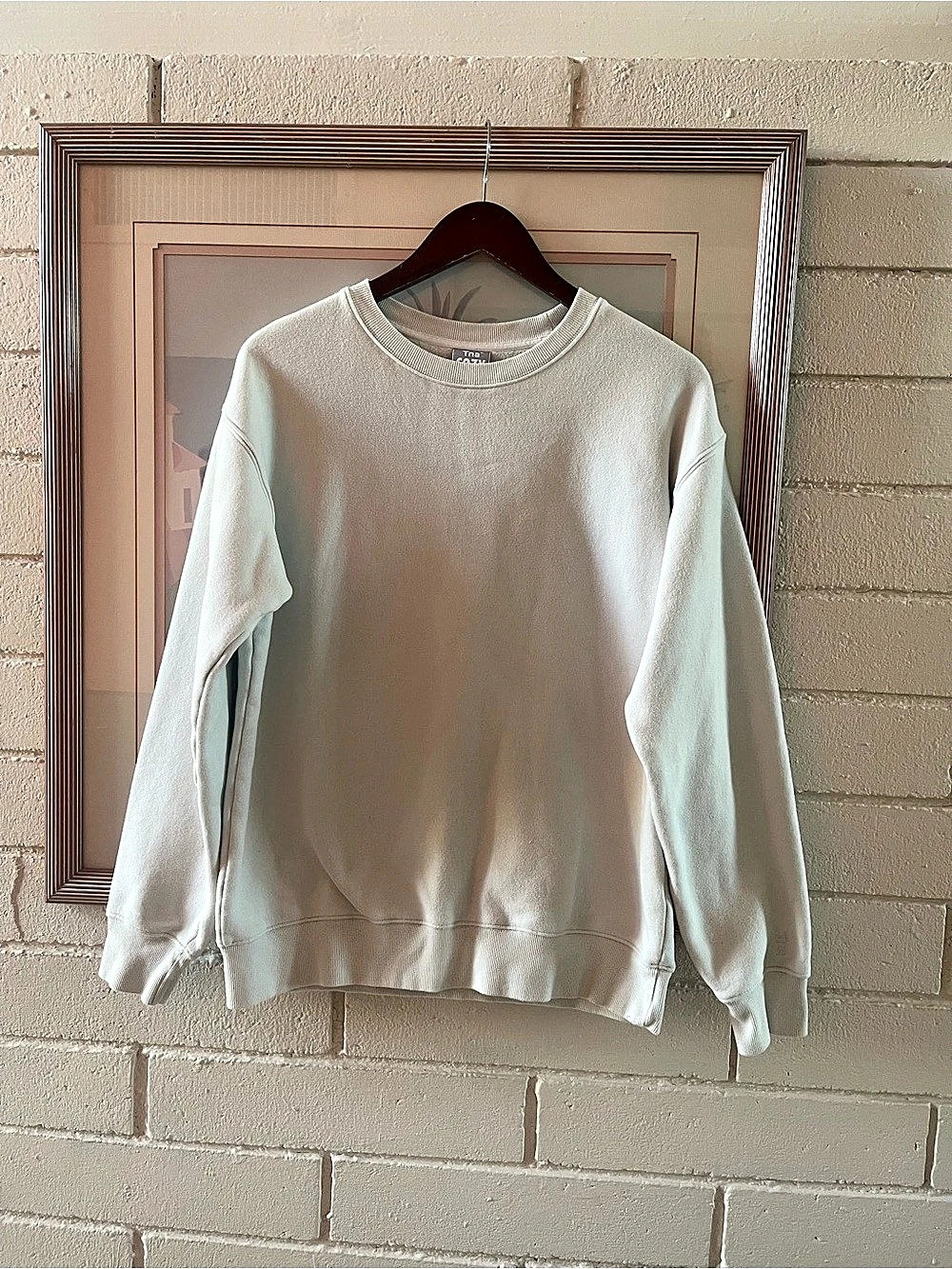 Tna Cozy Fleece Crewneck Sweatshirt in White Size Medium Like New
